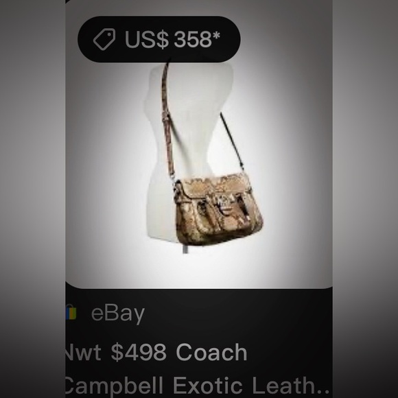 Vintage style Y2K Coach Tan Snake Print Women's Bag crossbody purse handbag - Picture 3 of 17